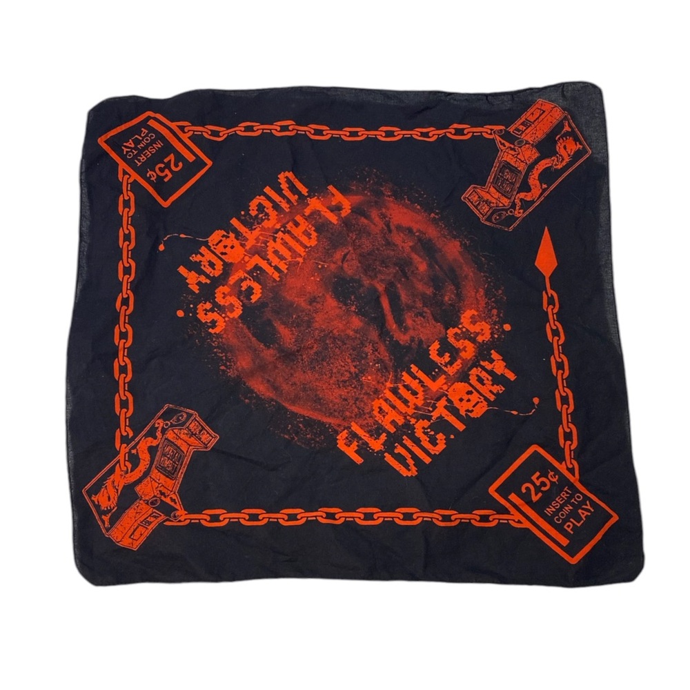 Mortal Combat Flawless Victory Arcade Bandana Retro Old School Gaming Black Red